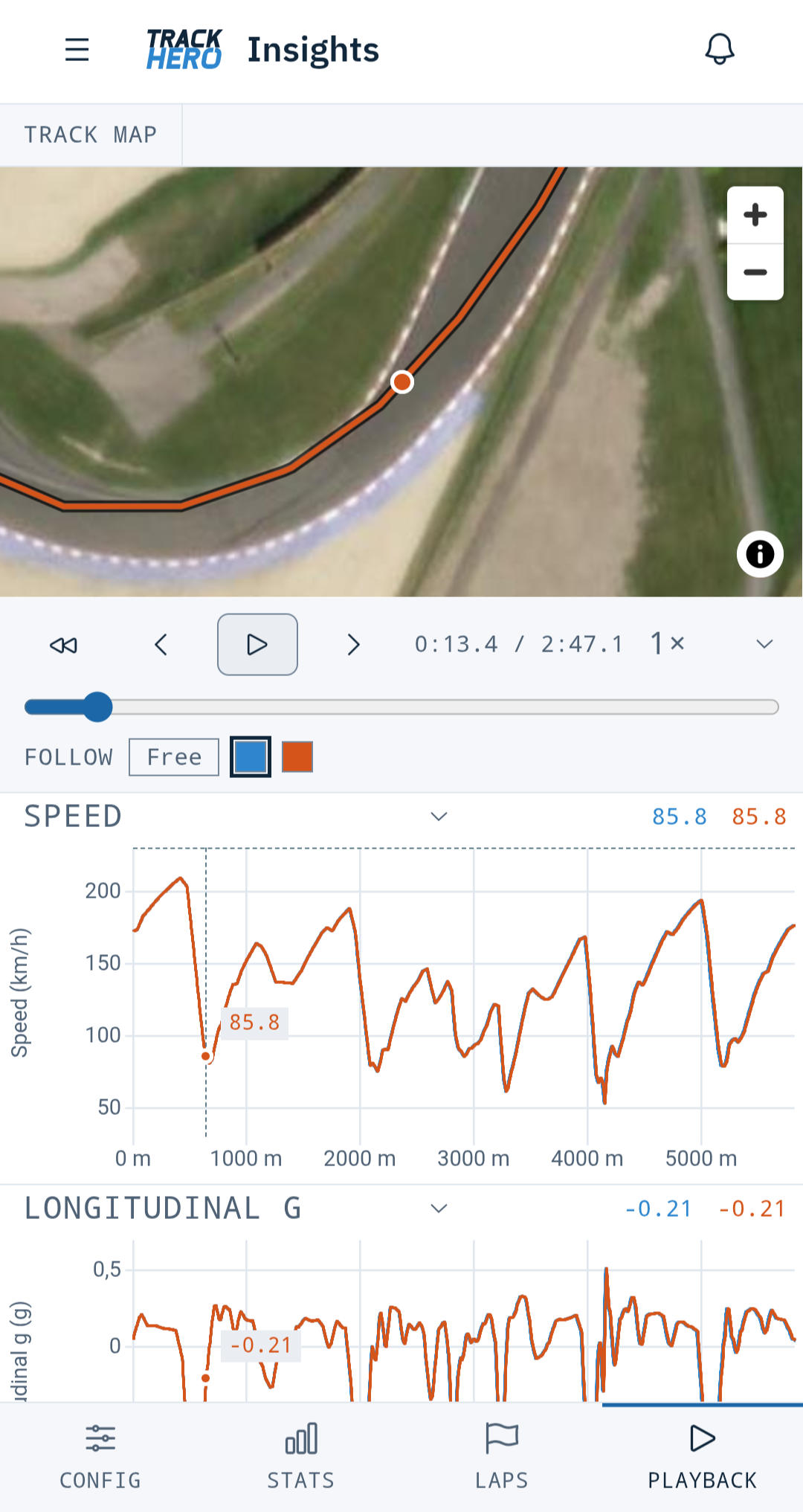 Insights on a phone, Playback view